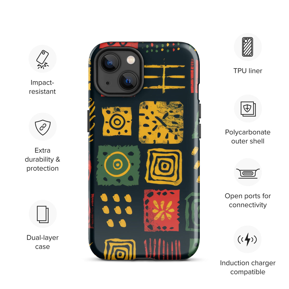 African Print Tough Case for iPhone® Funky African