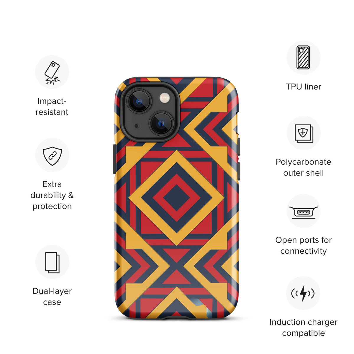 African Print Tough Case for iPhone® Funky African