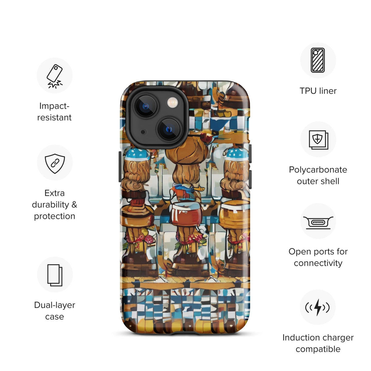 African Print Tough Case for iPhone® Funky African