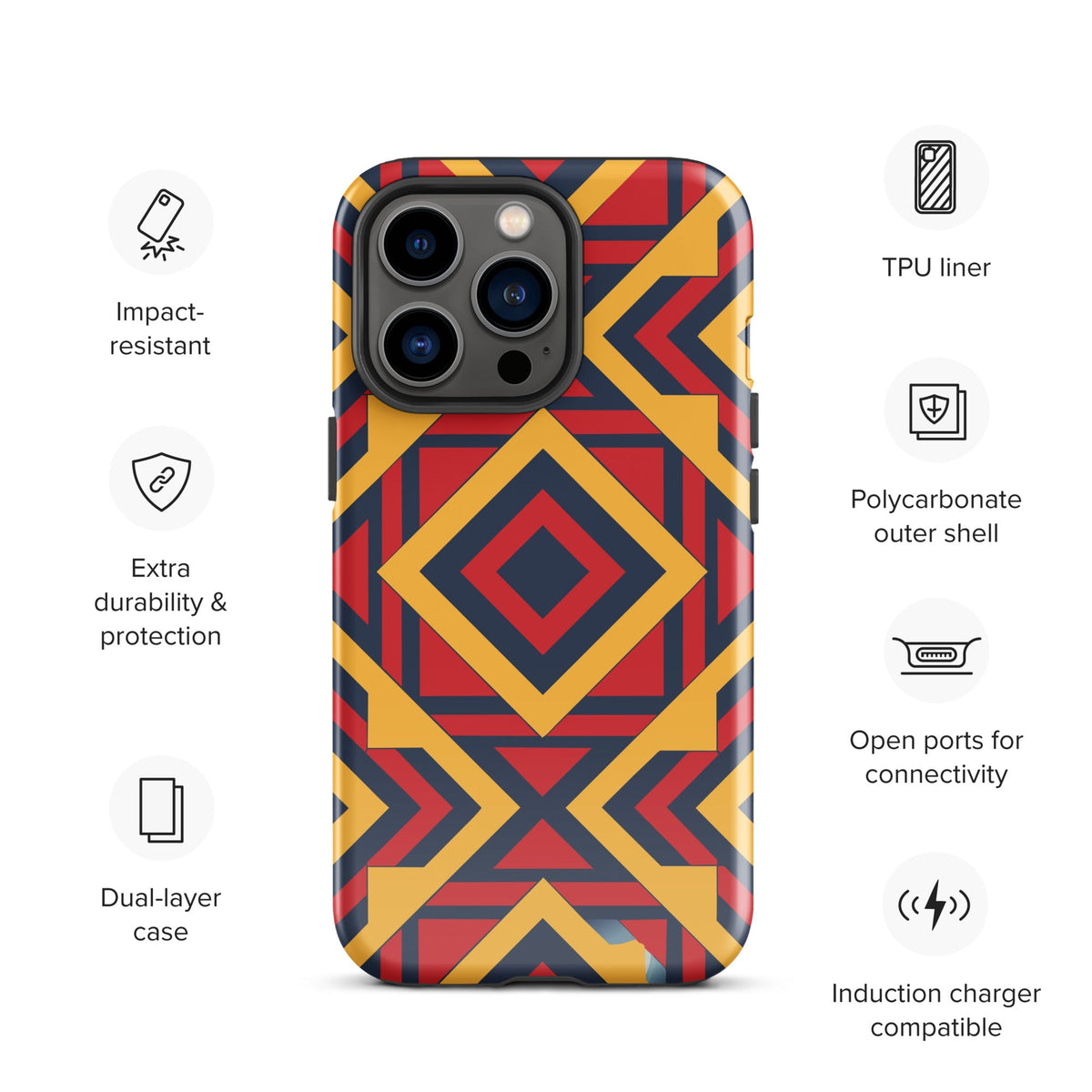 African Print Tough Case for iPhone® Funky African