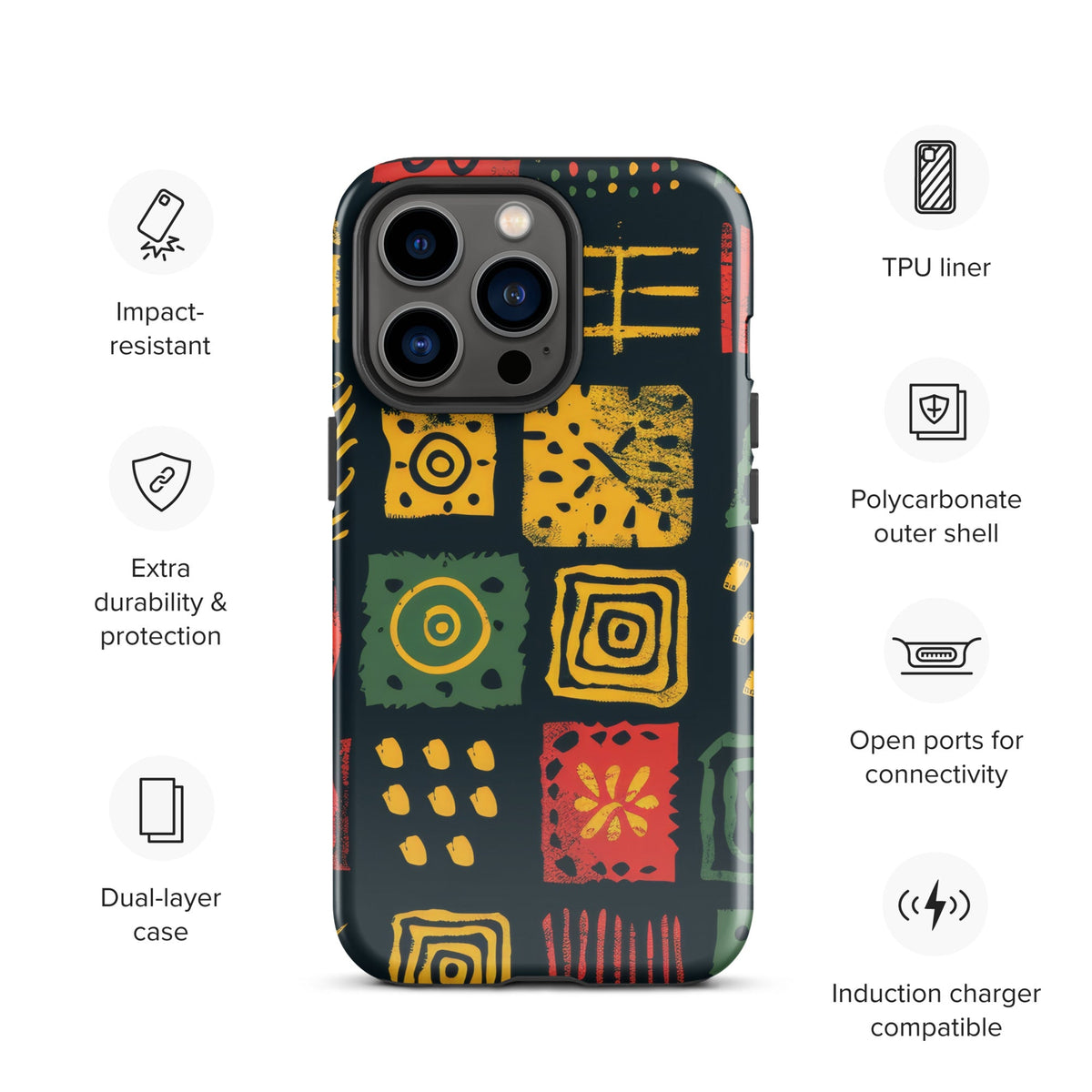 African Print Tough Case for iPhone® Funky African