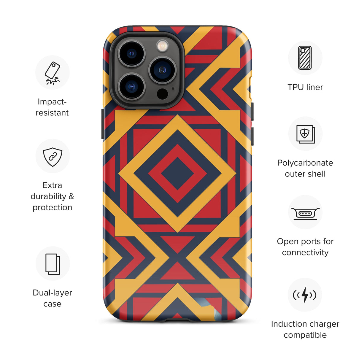 African Print Tough Case for iPhone® Funky African