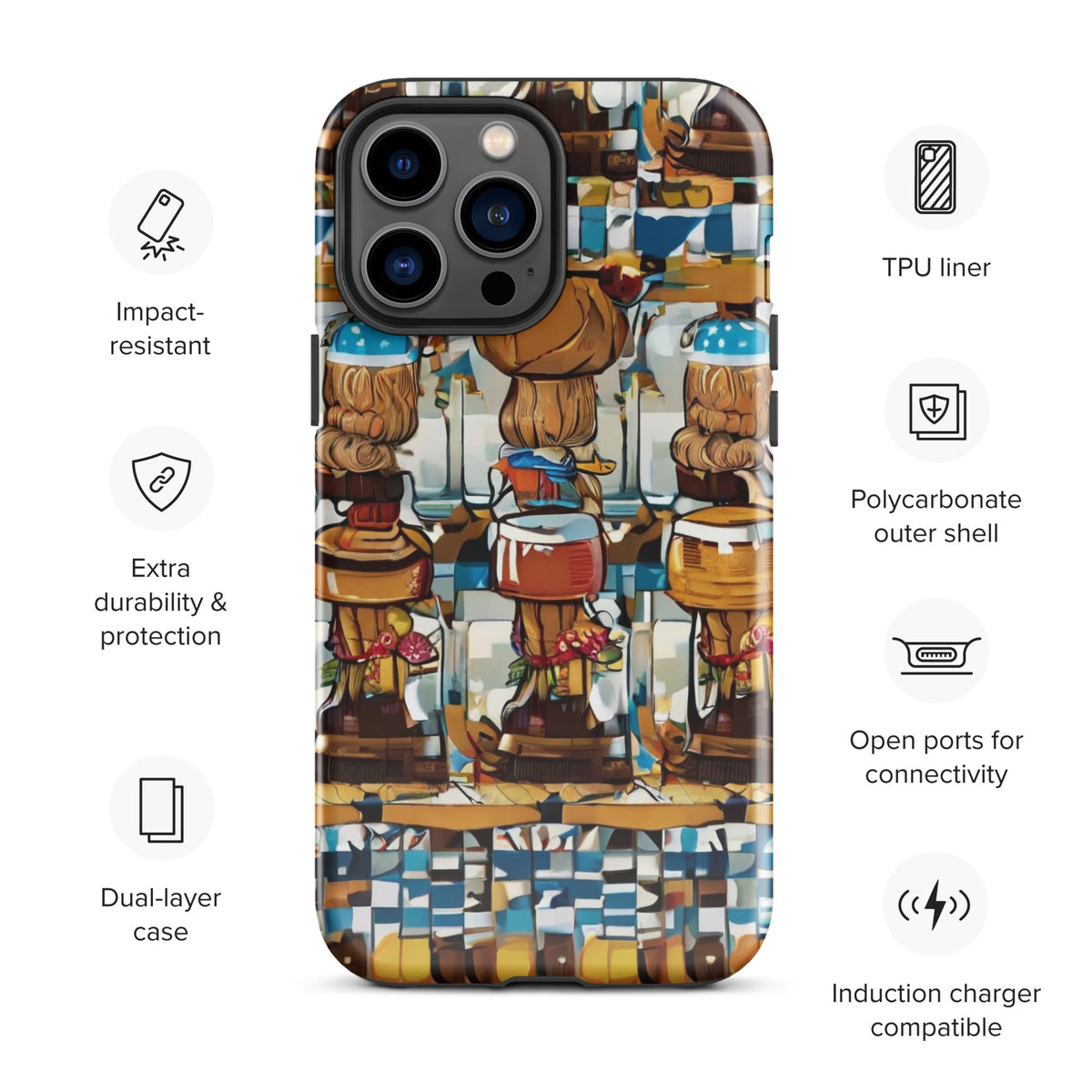 African Print Tough Case for iPhone® Funky African