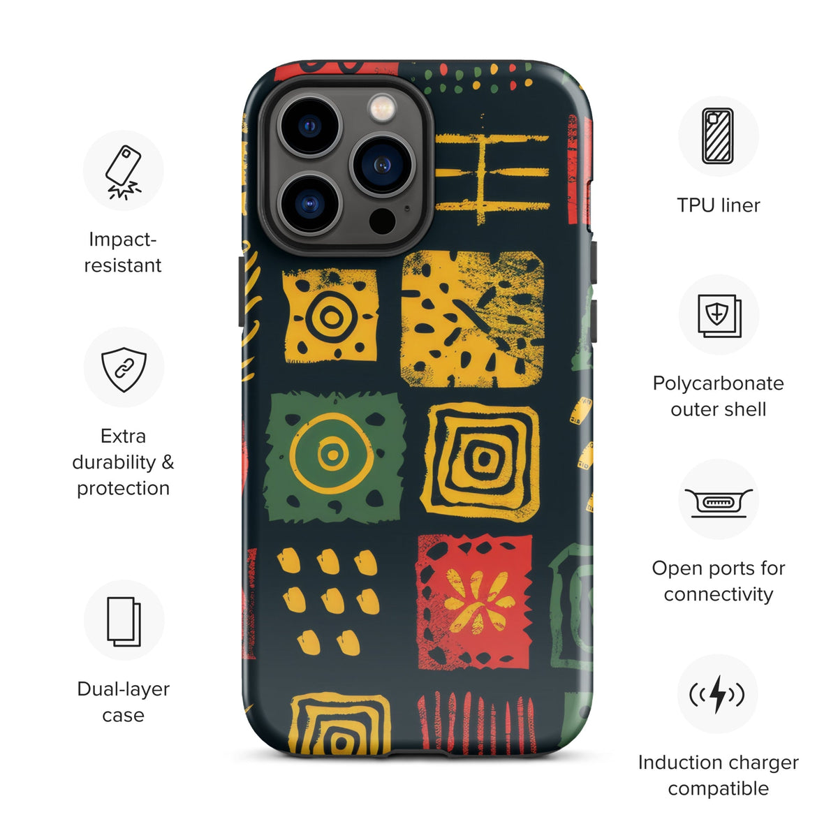 African Print Tough Case for iPhone® Funky African