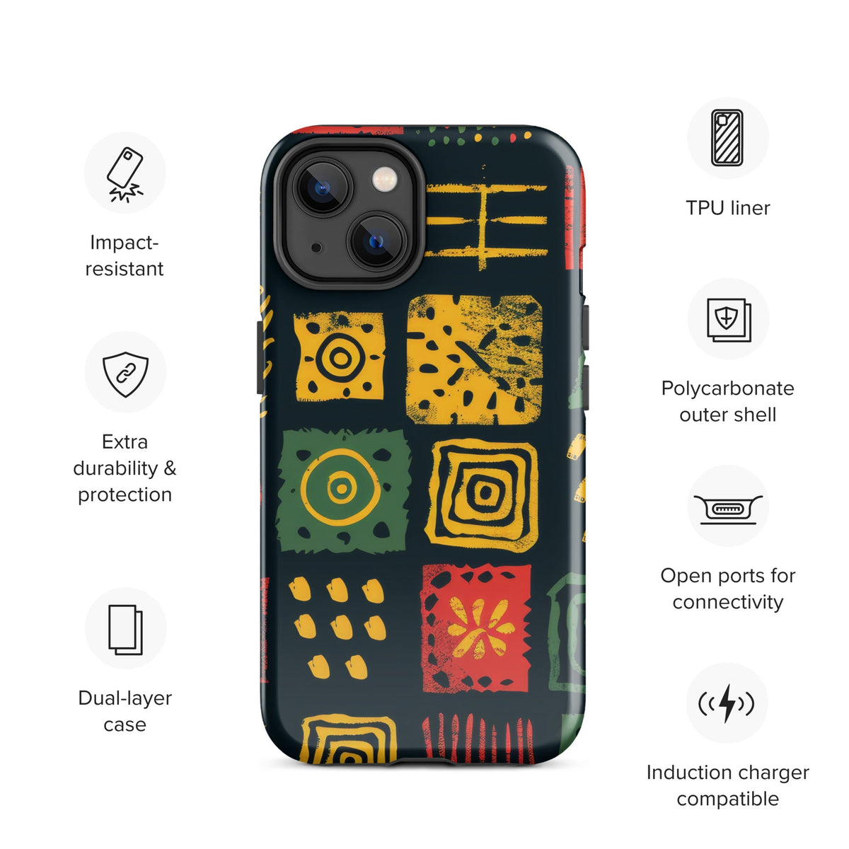 African Print Tough Case for iPhone® Funky African