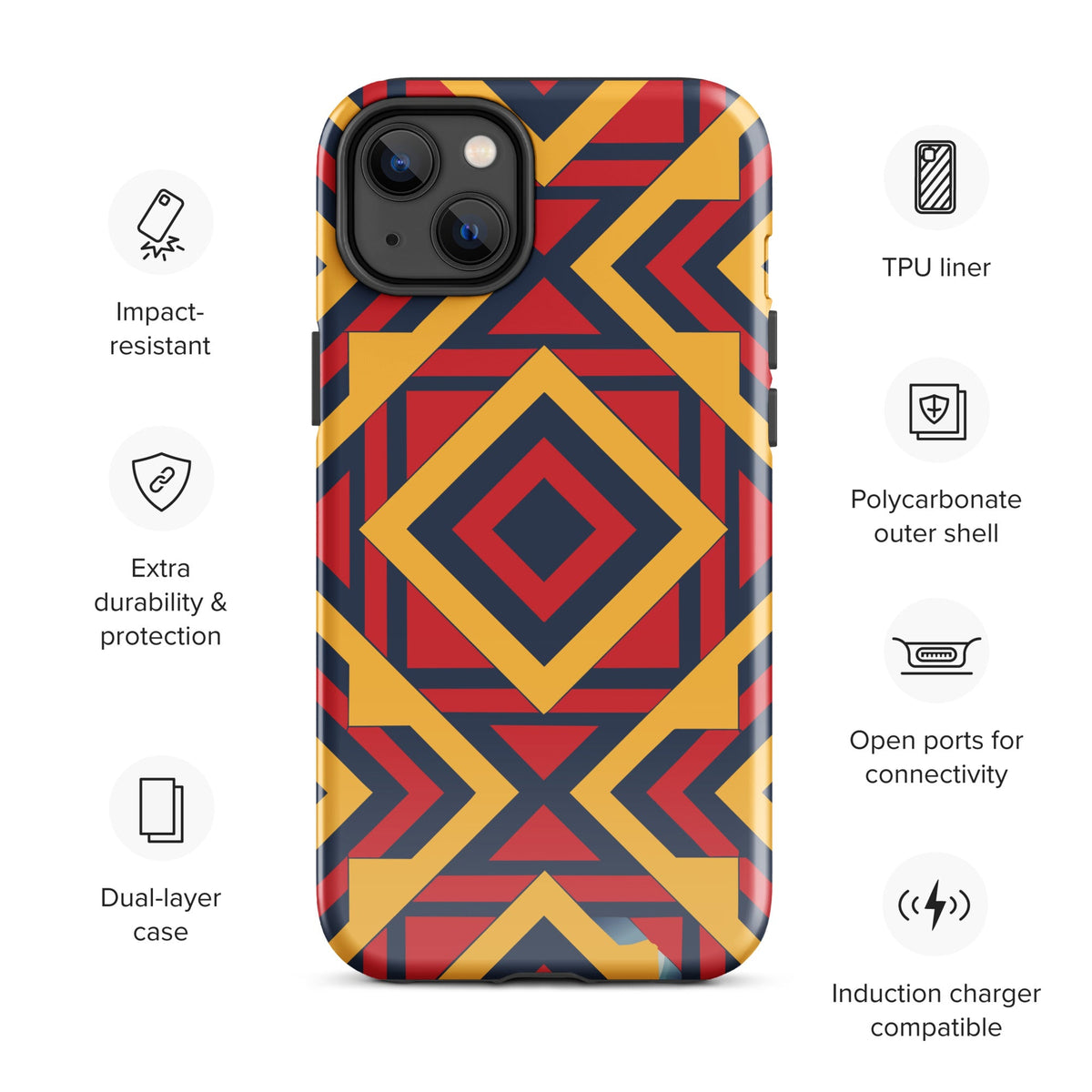 African Print Tough Case for iPhone® Funky African