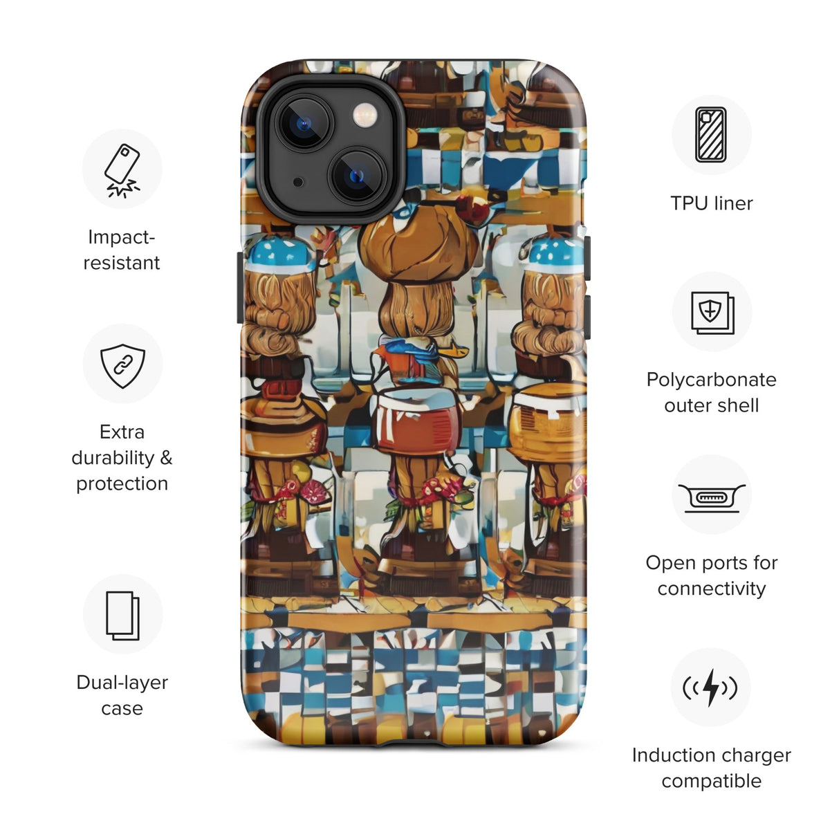 African Print Tough Case for iPhone® Funky African