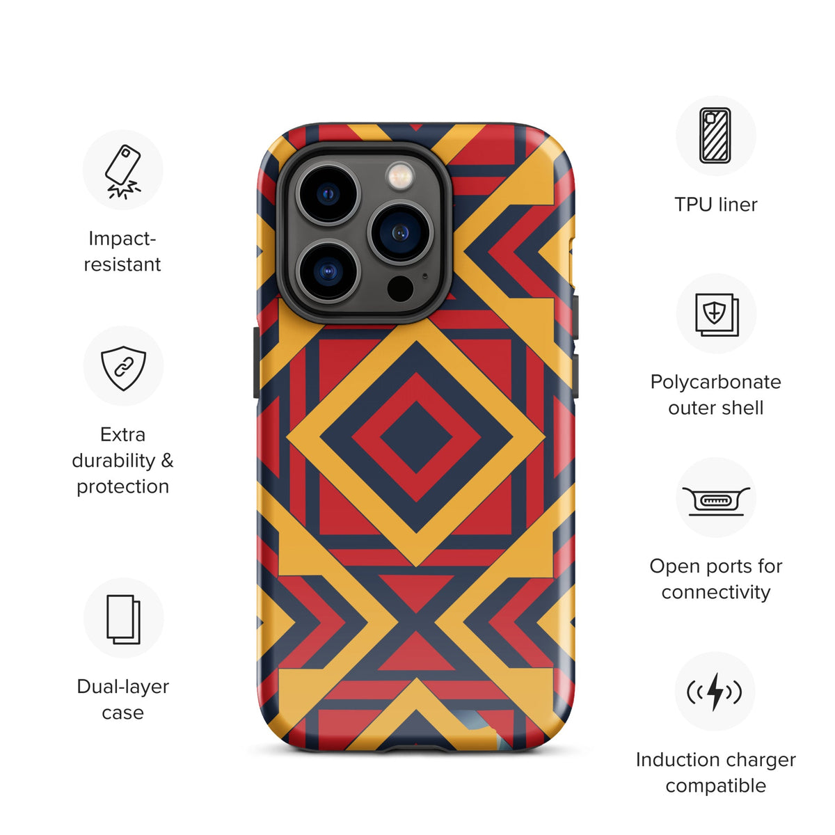 African Print Tough Case for iPhone® Funky African
