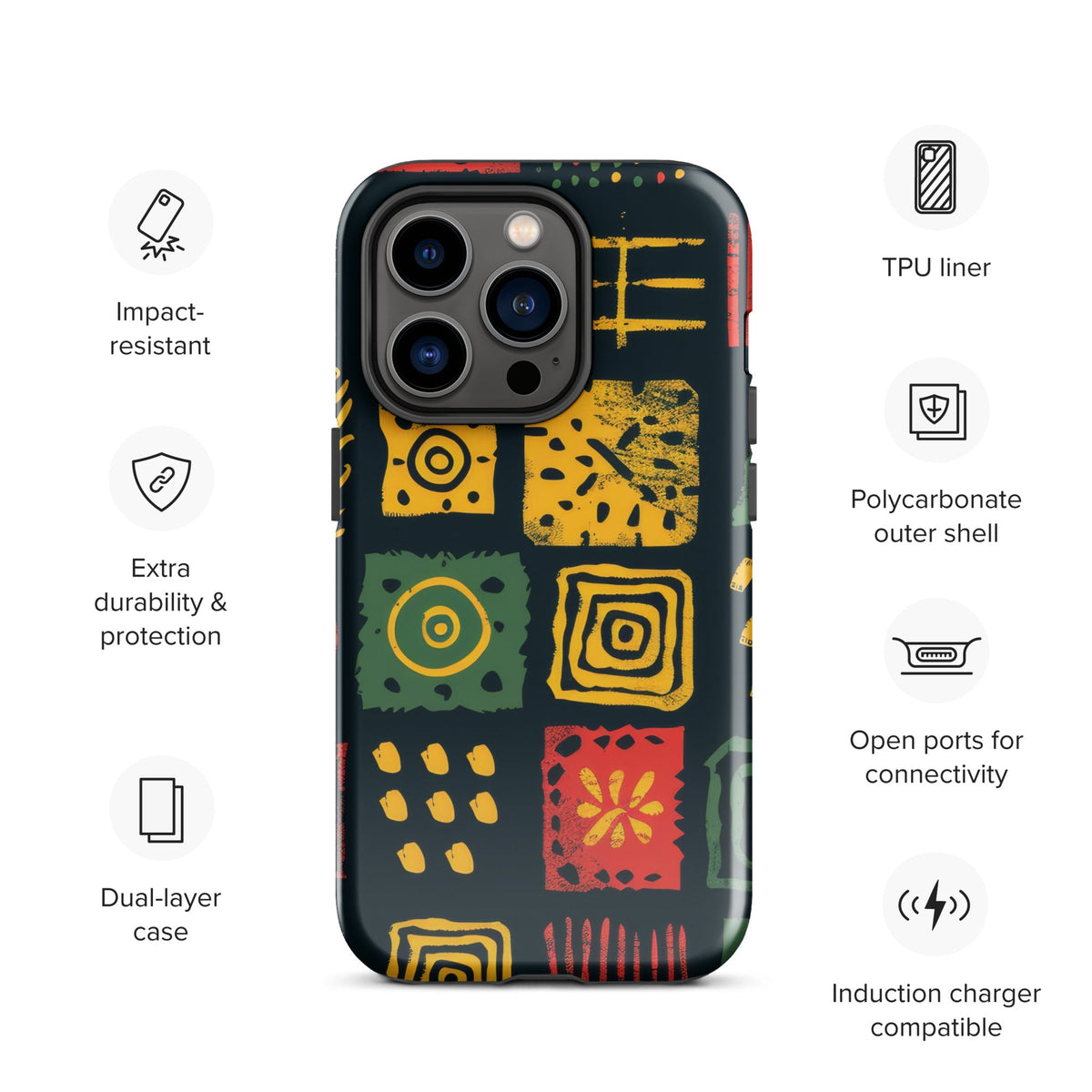 African Print Tough Case for iPhone® Funky African