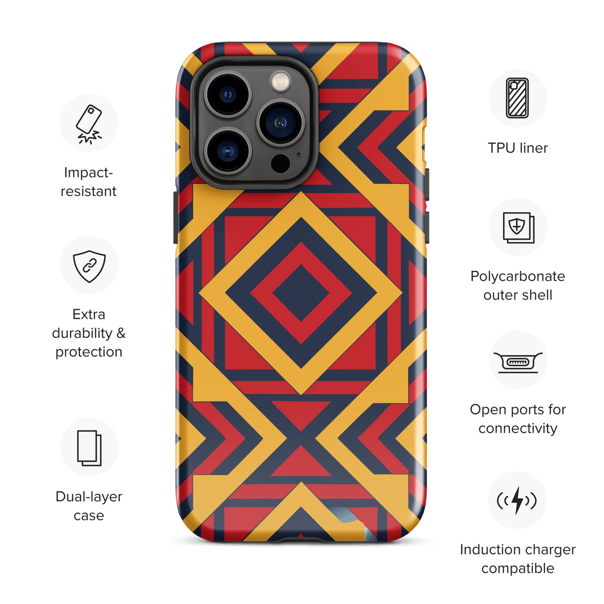 African Print Tough Case for iPhone® Funky African