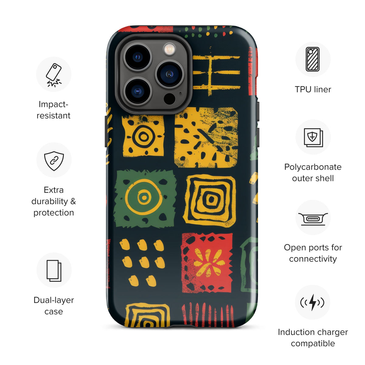 African Print Tough Case for iPhone® Funky African