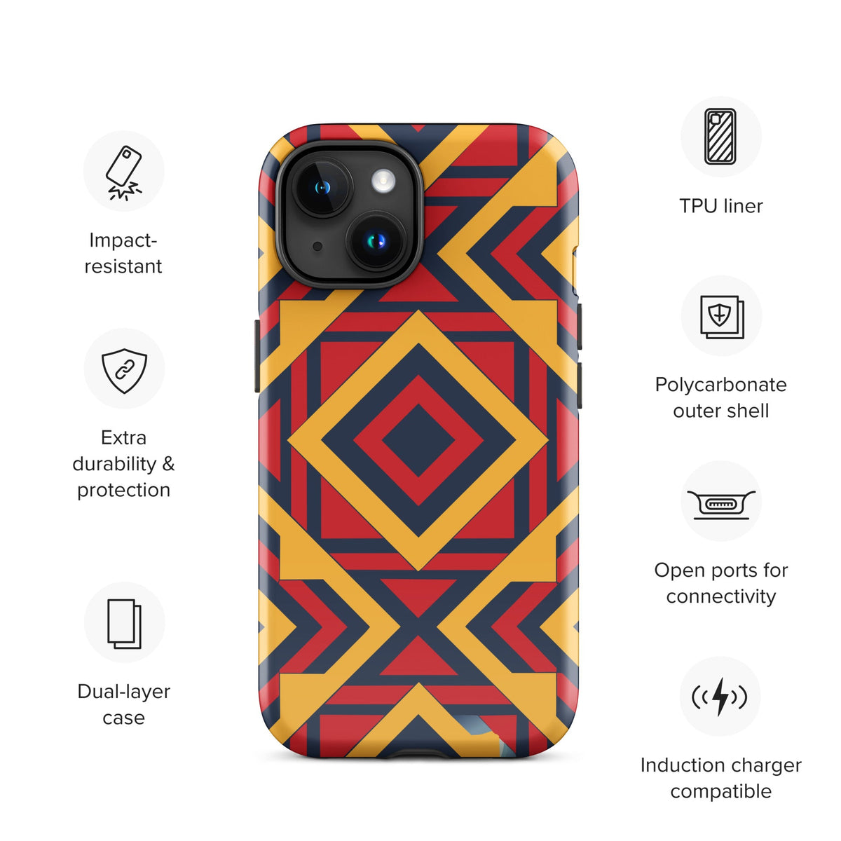 African Print Tough Case for iPhone® Funky African