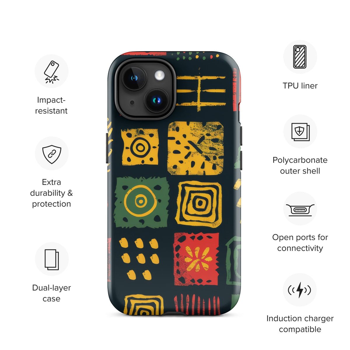 African Print Tough Case for iPhone® Funky African