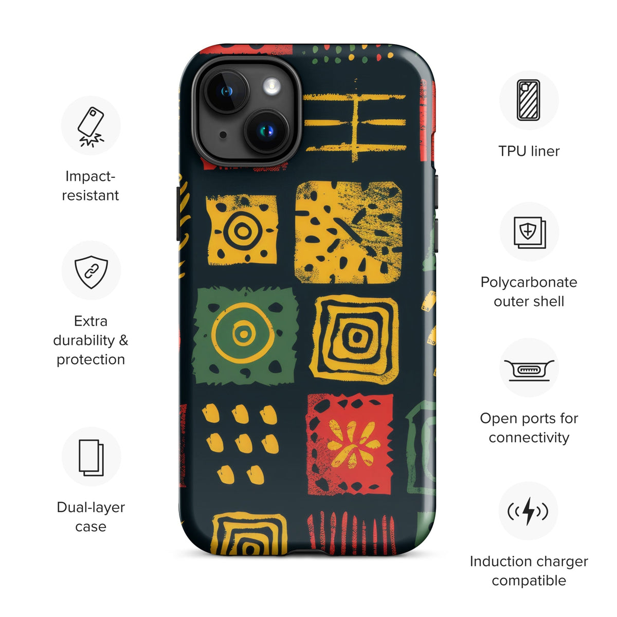 African Print Tough Case for iPhone® Funky African