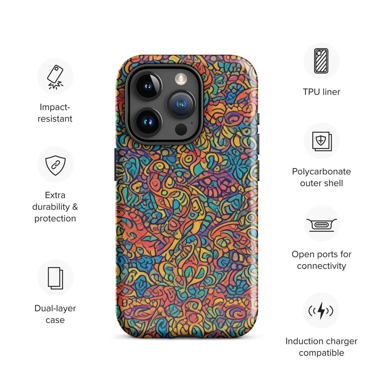 African Print Tough Case for iPhone® Funky African