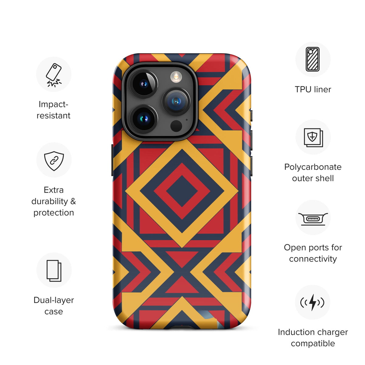 African Print Tough Case for iPhone® Funky African