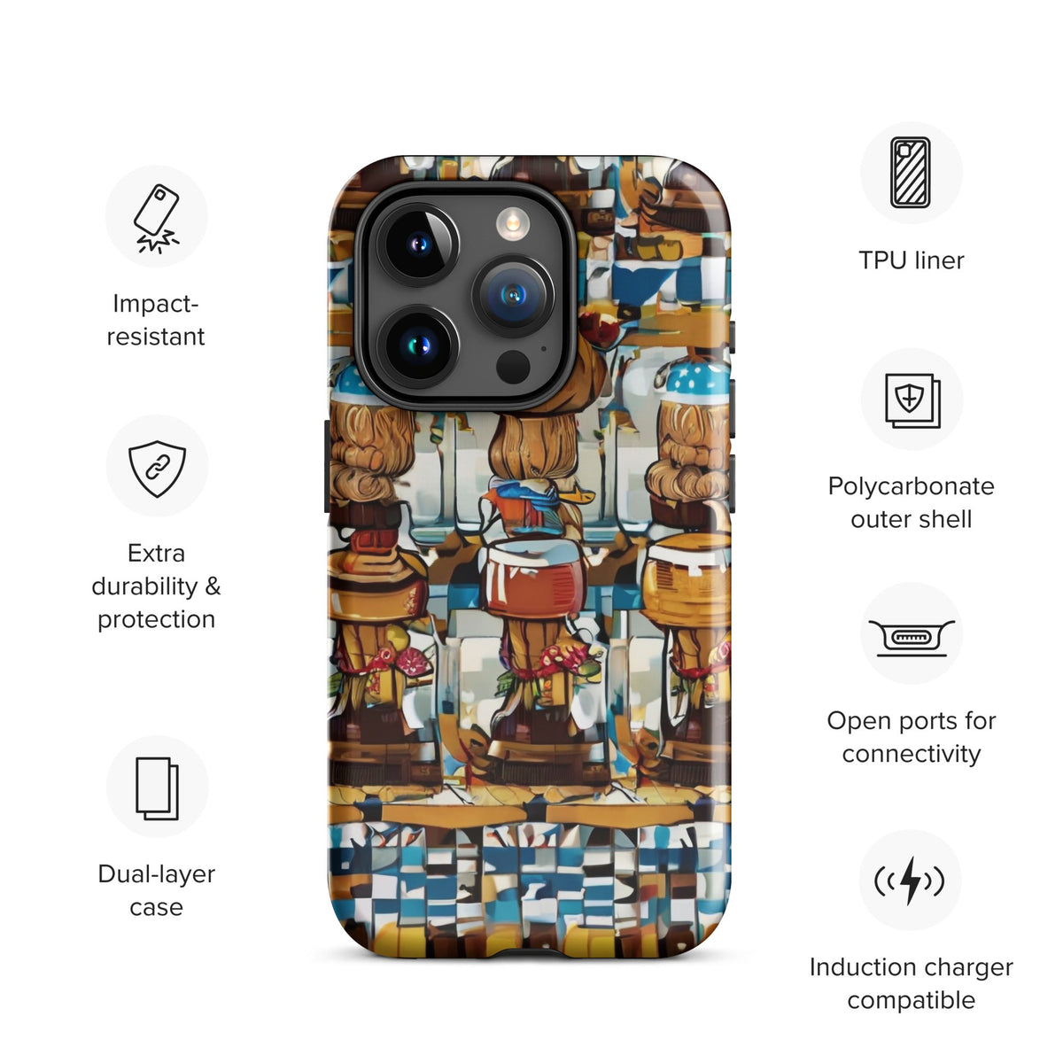 African Print Tough Case for iPhone® Funky African