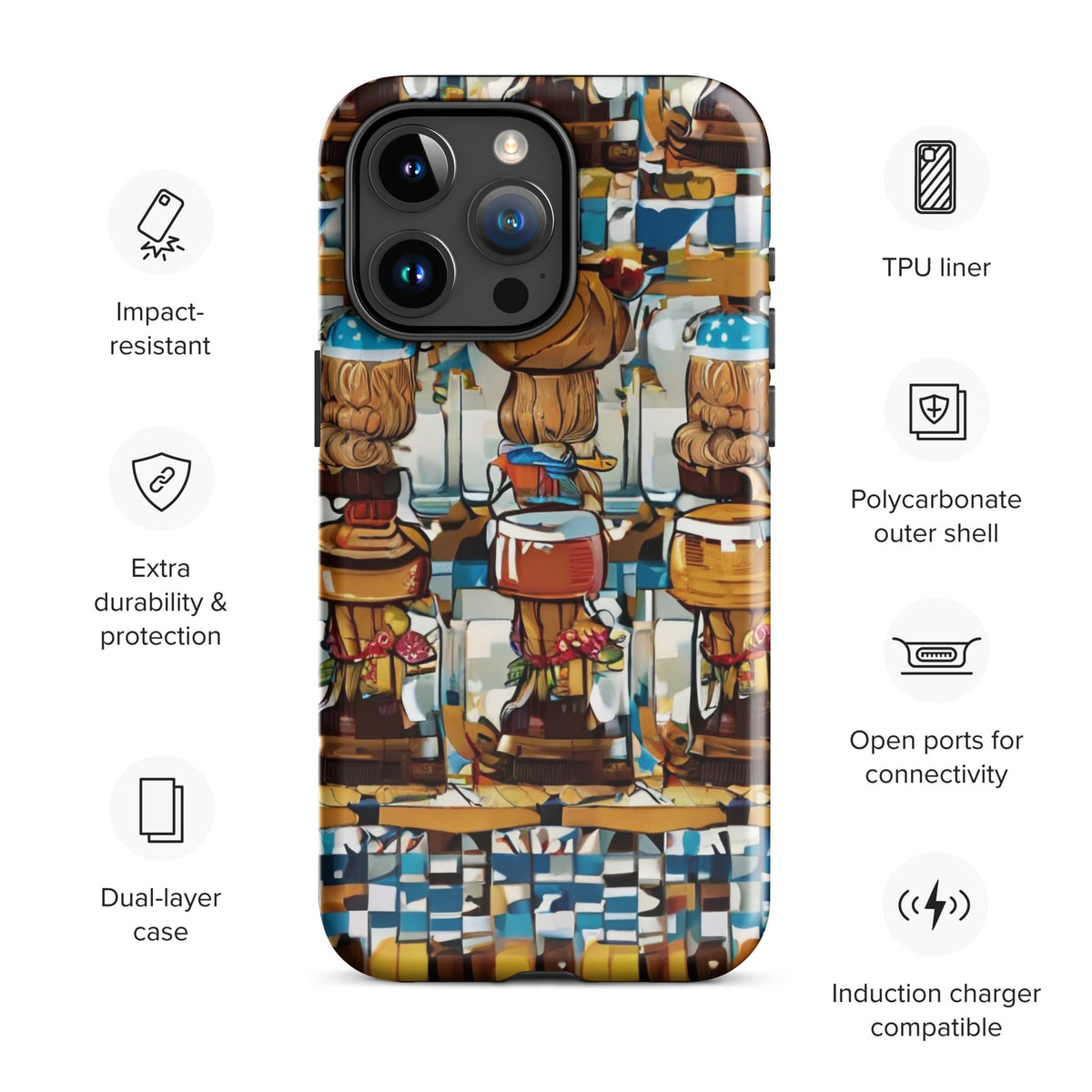 African Print Tough Case for iPhone® Funky African