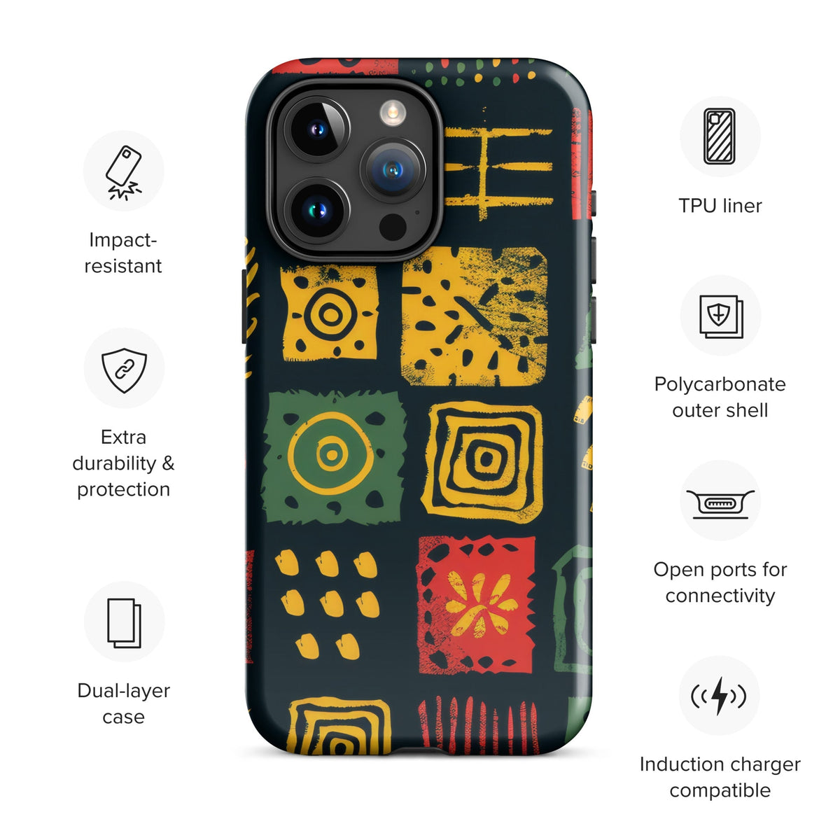 African Print Tough Case for iPhone® Funky African