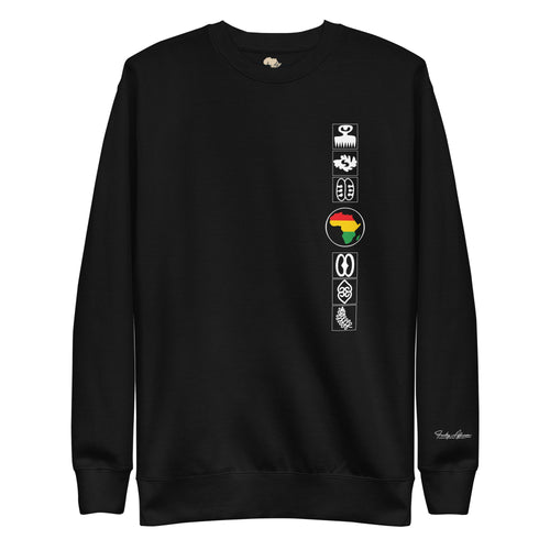 Adinkra Sided Unisex Premium Sweatshirt Funky African