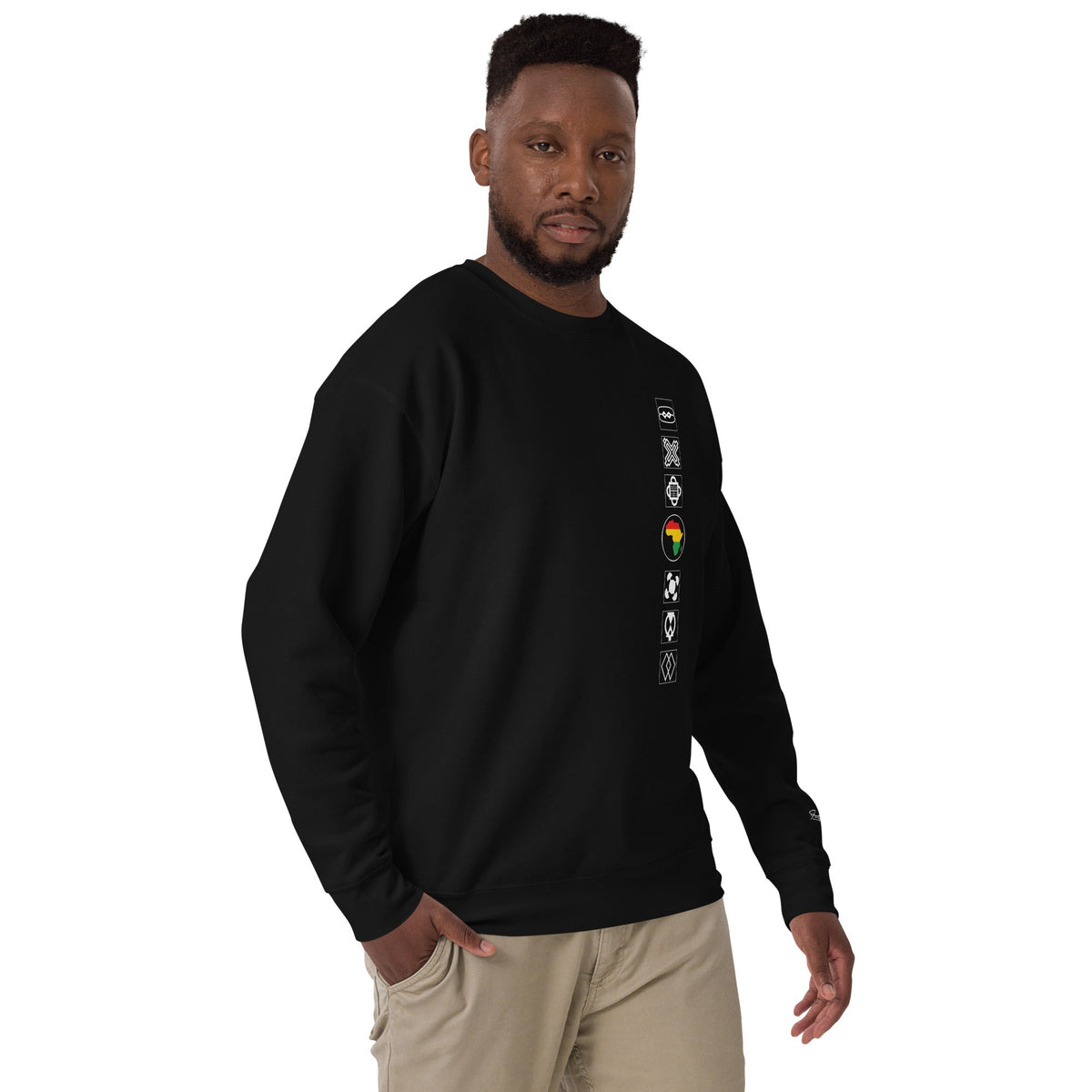 Adinkra Sided Unisex Premium Sweatshirt Funky African
