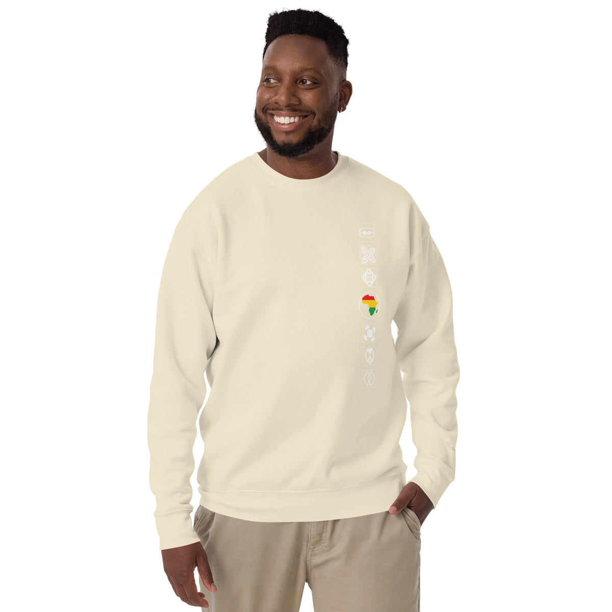 Adinkra Sided Unisex Premium Sweatshirt Funky African