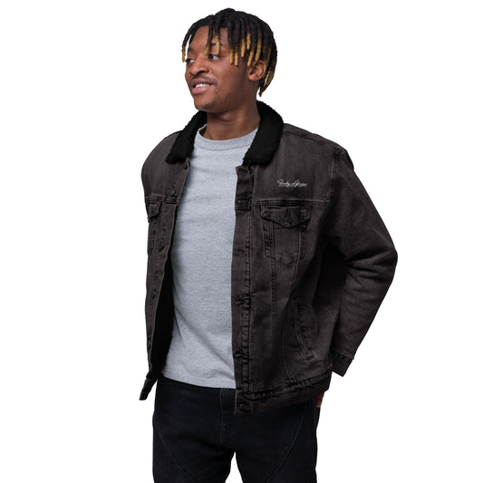 Gye Nyame Unisex denim sherpa jacket