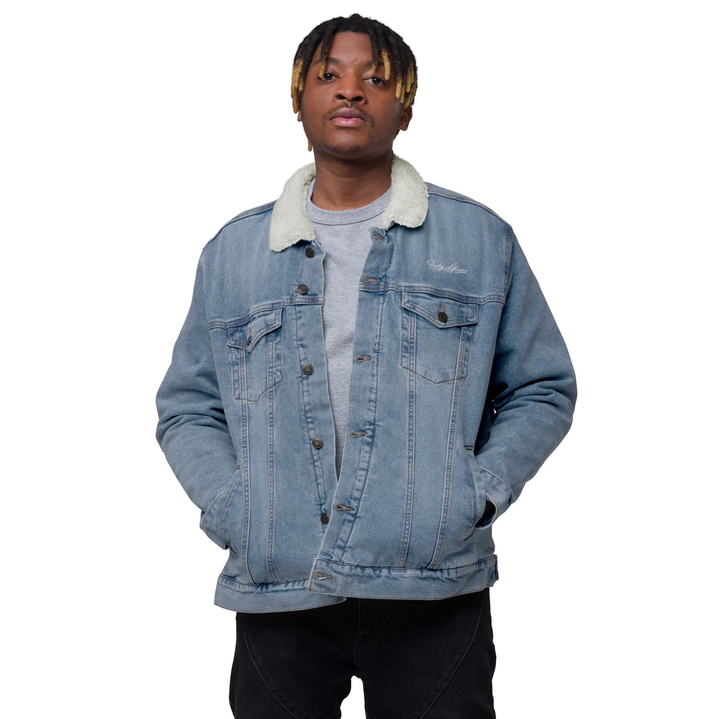 African Jungle Unisex denim sherpa jacket