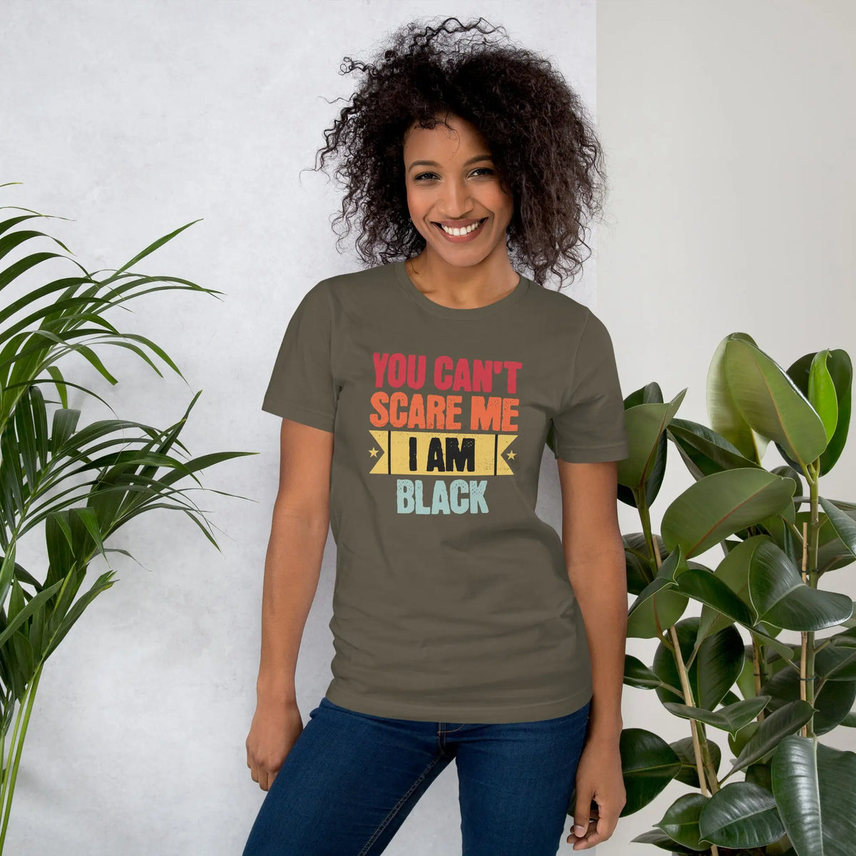 You can't scare me unisex tee Funky African