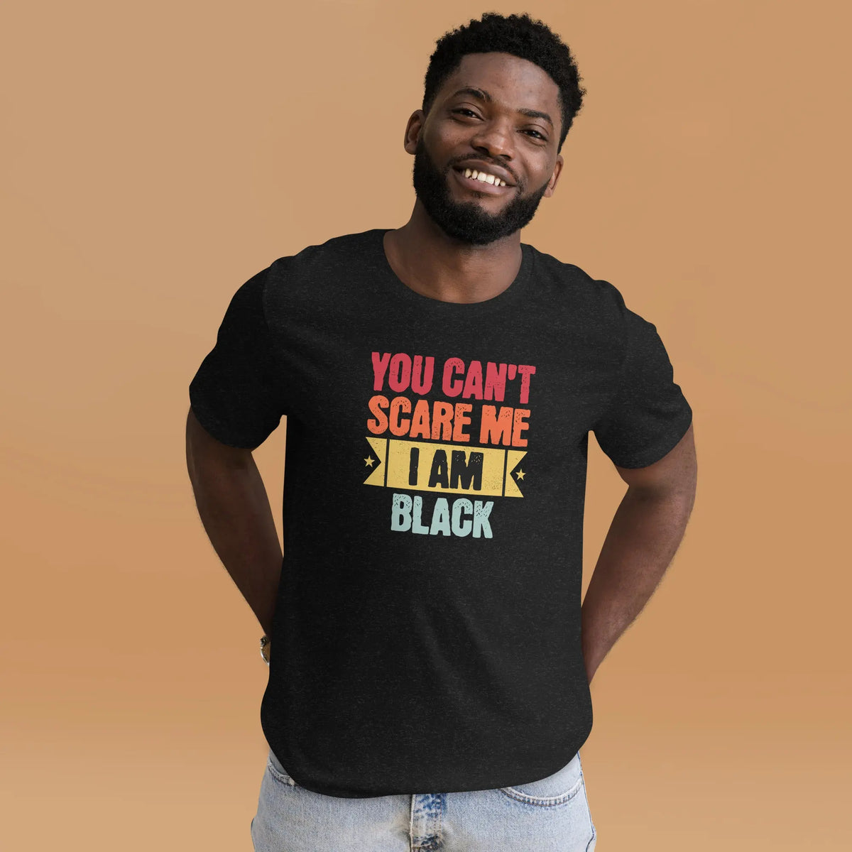 You can't scare me unisex tee Funky African