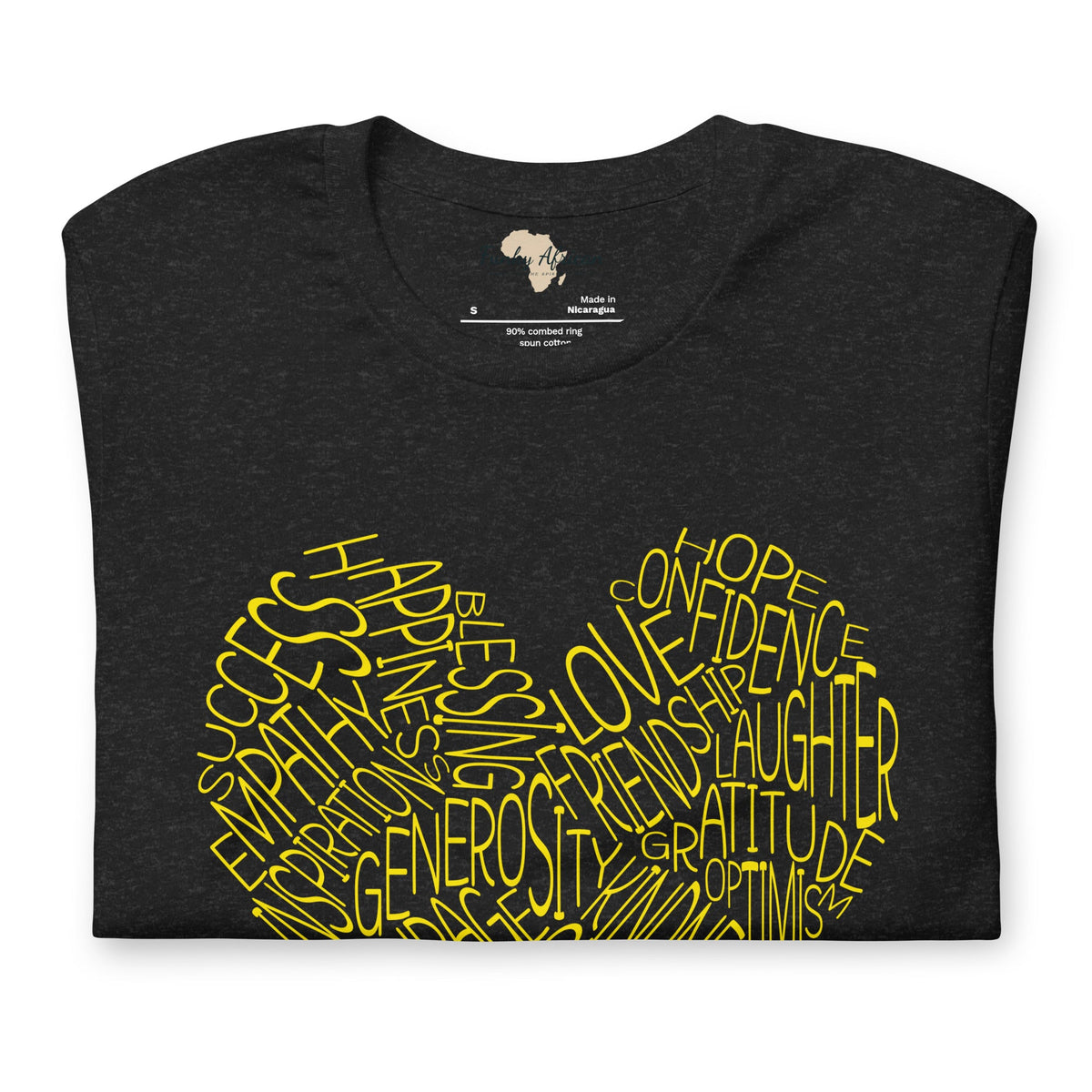 Typography heart with positive words unisex tee Funky African