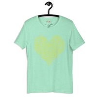 Typography heart with positive words unisex tee Funky African