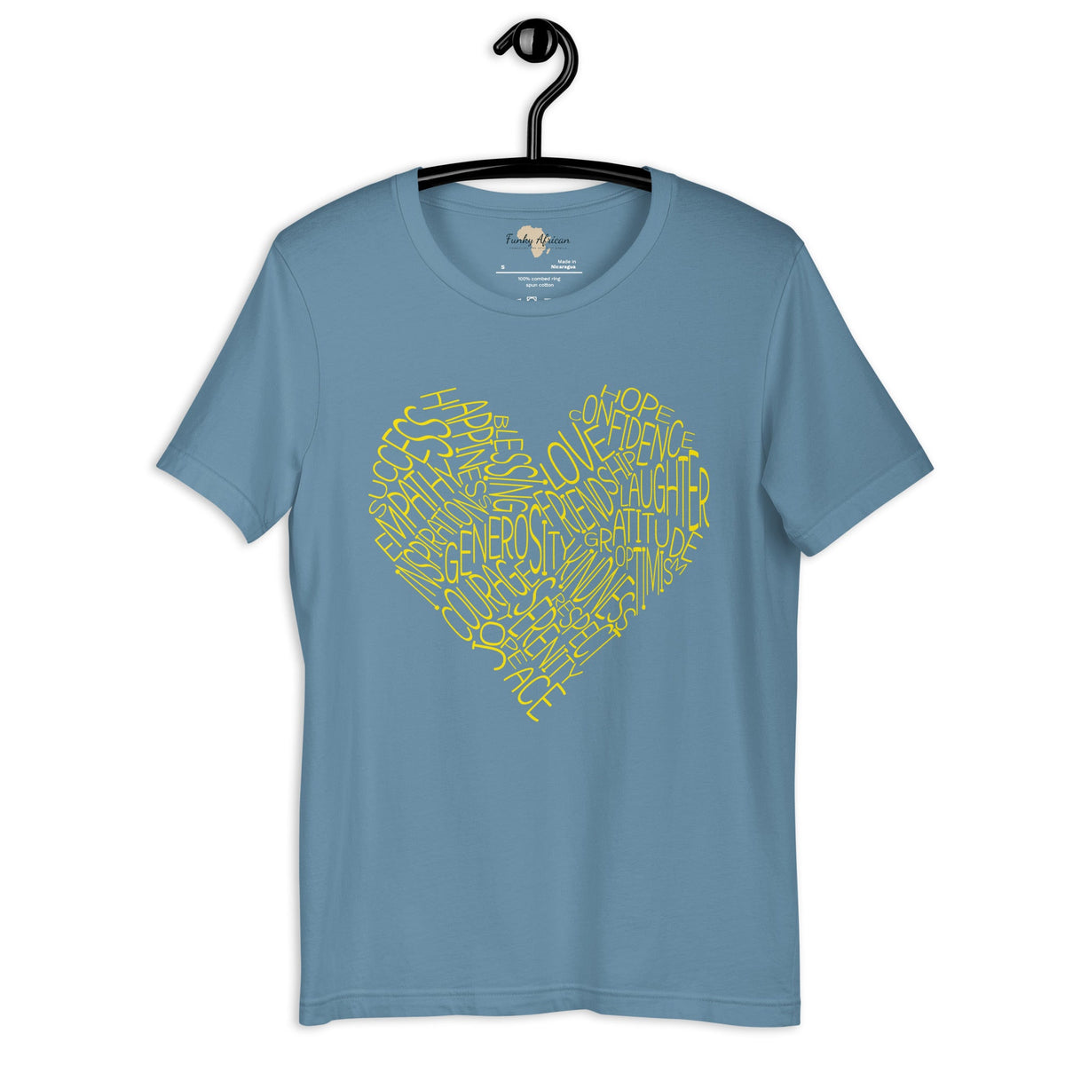 Typography heart with positive words unisex tee Funky African