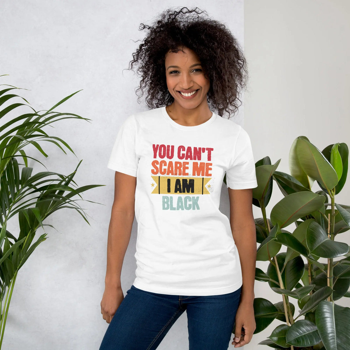 You can't scare me unisex tee Funky African
