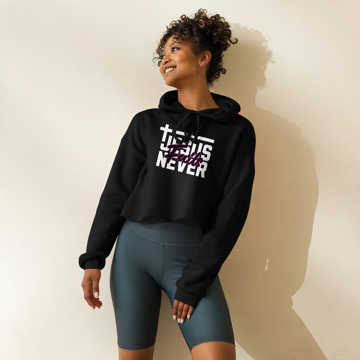 Jesus never fails Crop Hoodie Funky African