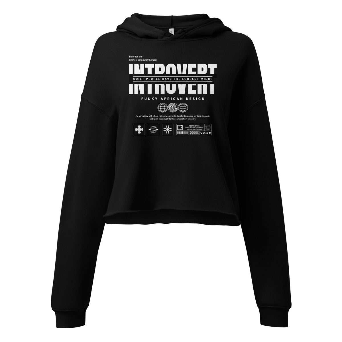 Introvert Crop Hoodie Funky African