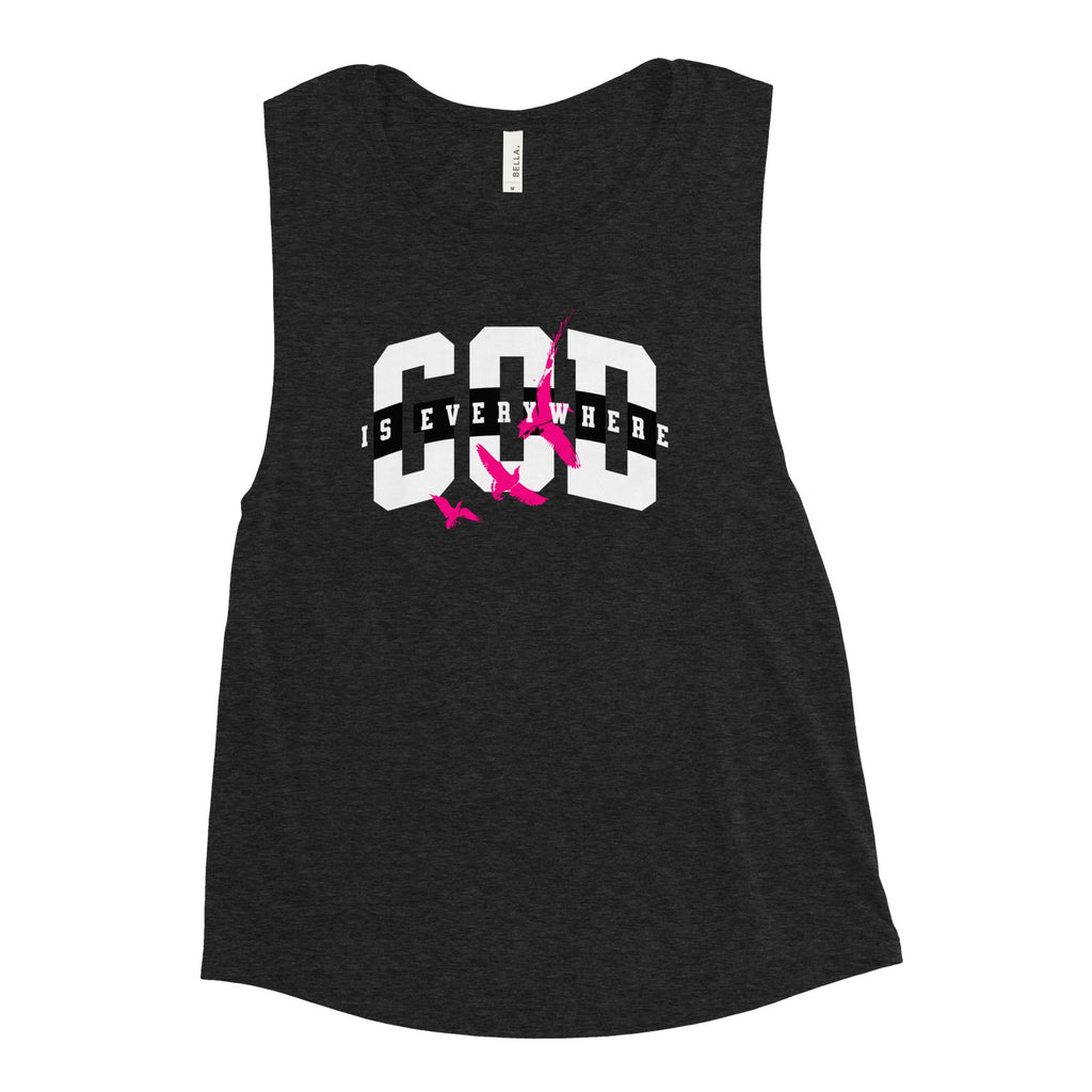 God is Everywhere Ladies’ Muscle Tank Funky African