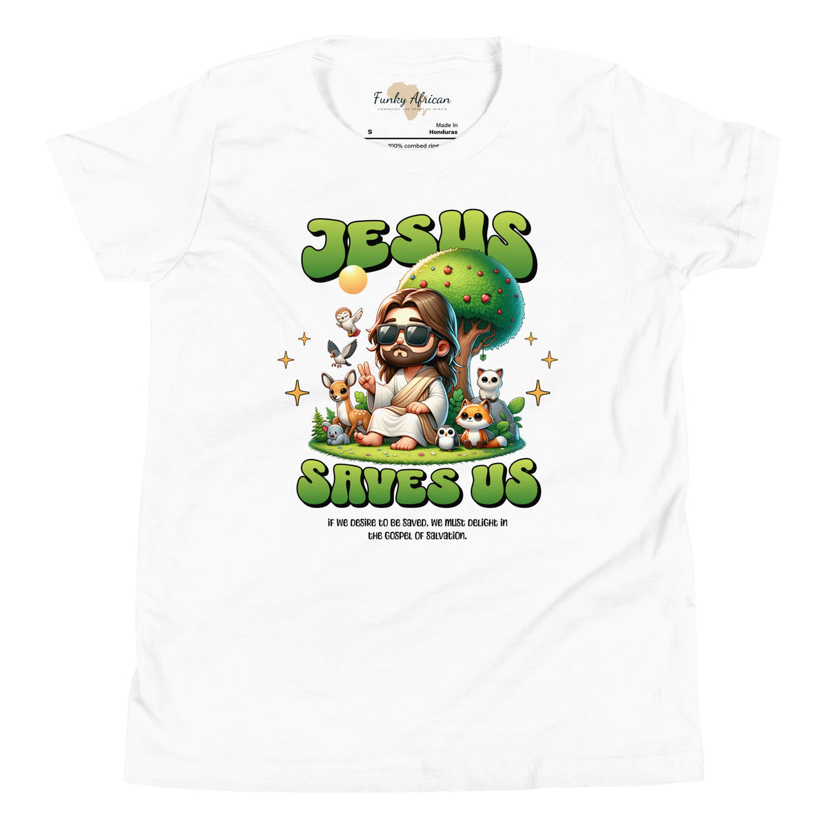 Jesus saves Youth T-Shirt Funky African
